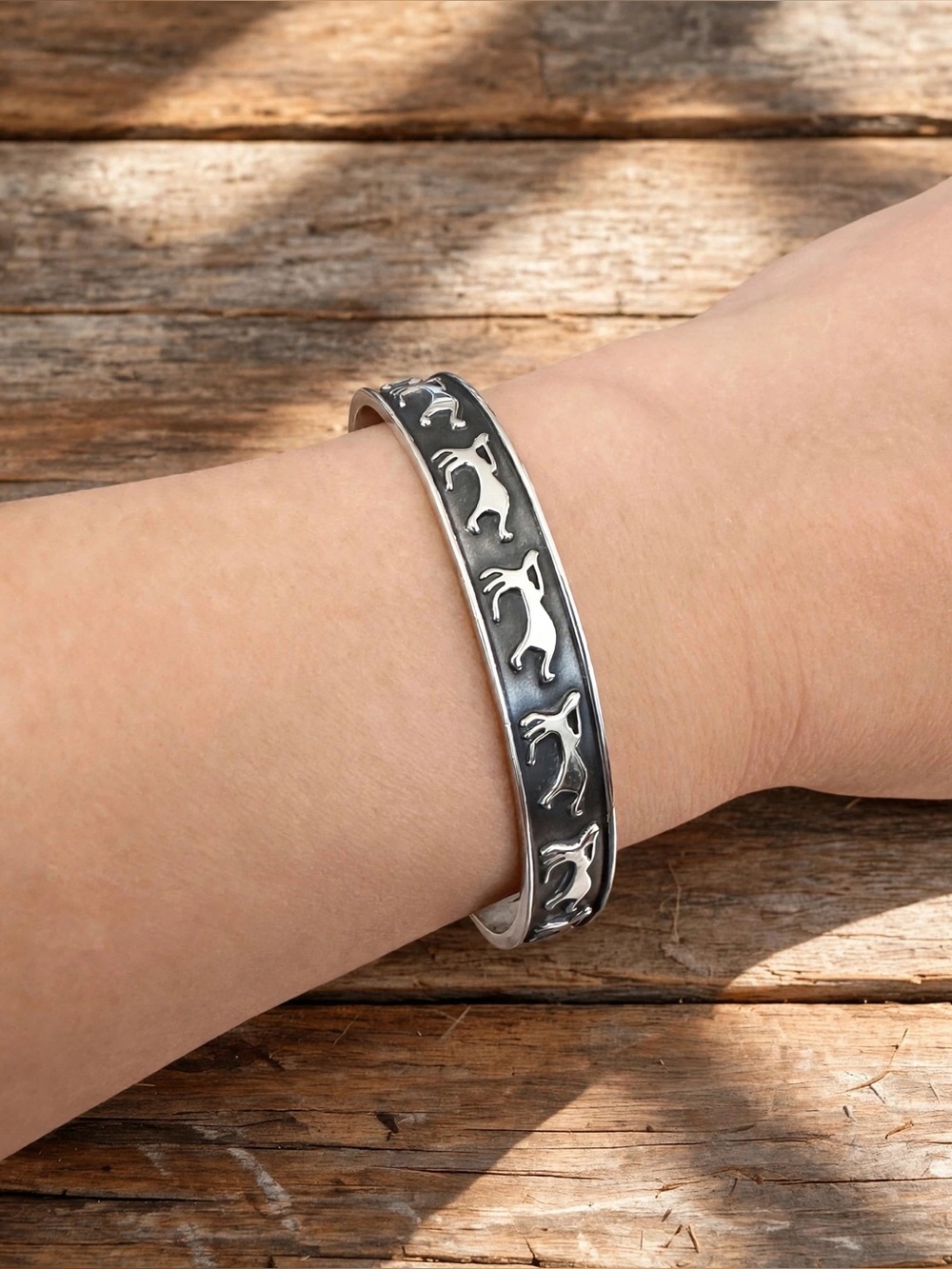 Kokopelli DAKOTA MEXICO 925 Sterling Silver Vintage Cuff 27g